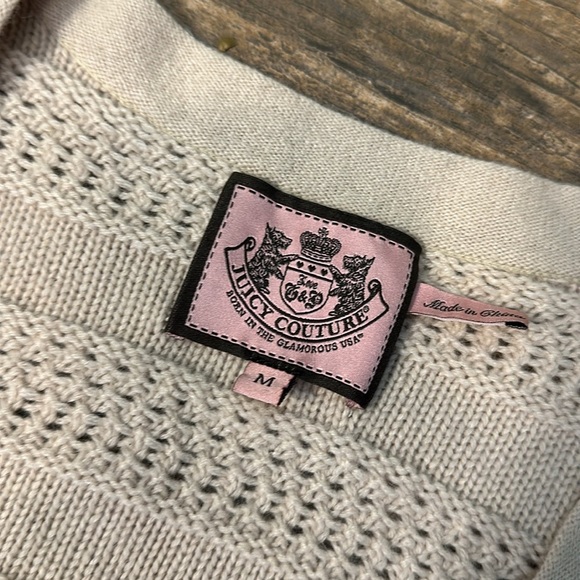 Juicy Couture Beige Cashmere wool Blend Cardigan Size Medium - Picture 3 of 5